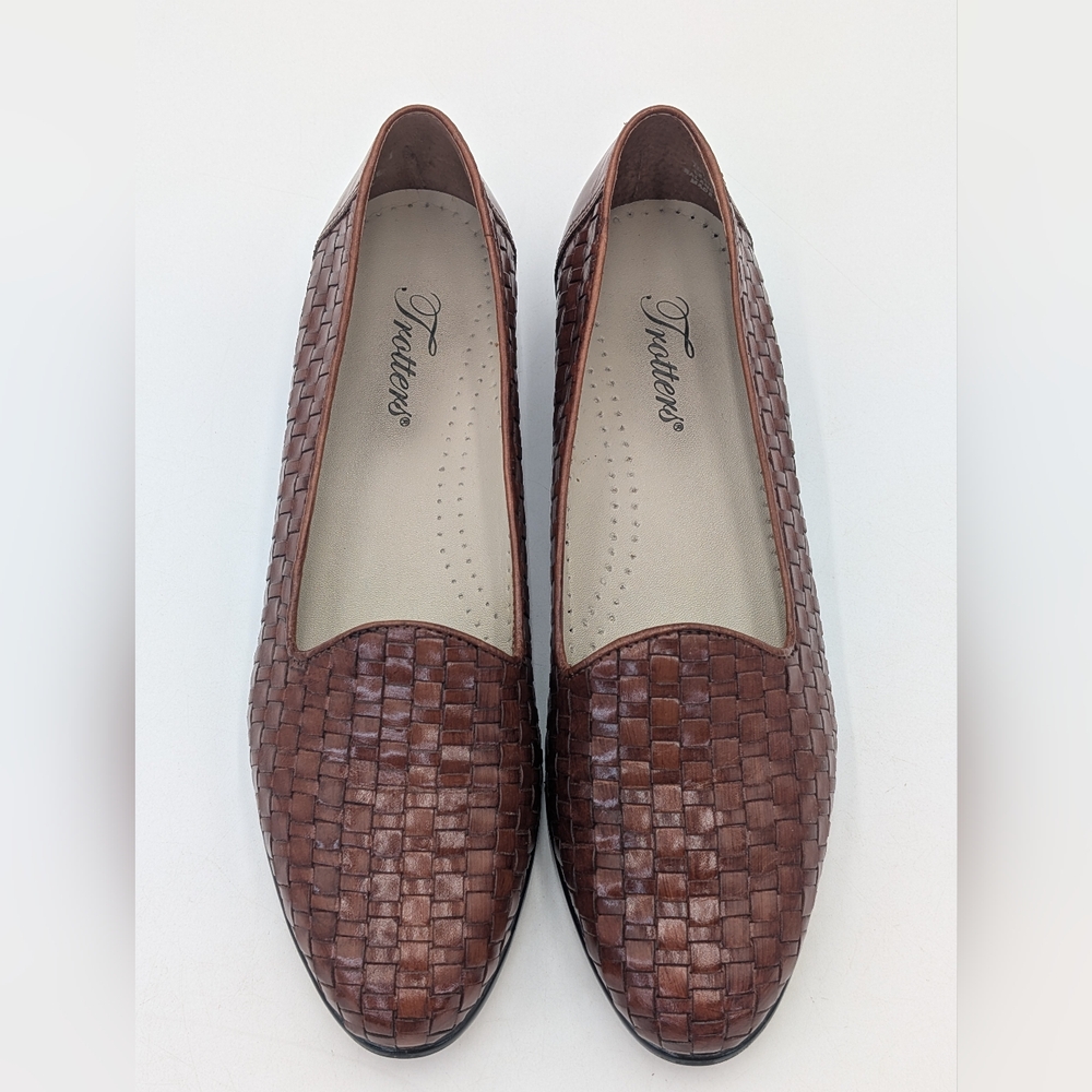 Trotters Women's US Size 8.5N / EU 39 Loafers Brown Woven Leather Uppers Flats - Picture 11 of 17